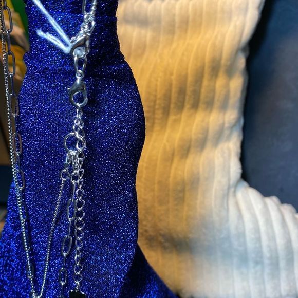 NWT 💎 DAINTY SILVER ELECTRIC NECKLACE DOUBLE ITALIAN CHAIN 2 FOR 1 PRICE - Picture 10 of 10